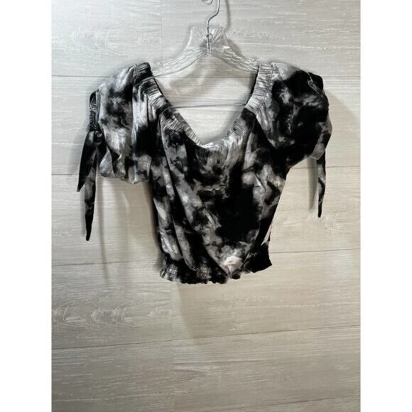 Derek‎ Heart Tie-Dye Crop Top Cinch Hem Small - Picture 2 of 7